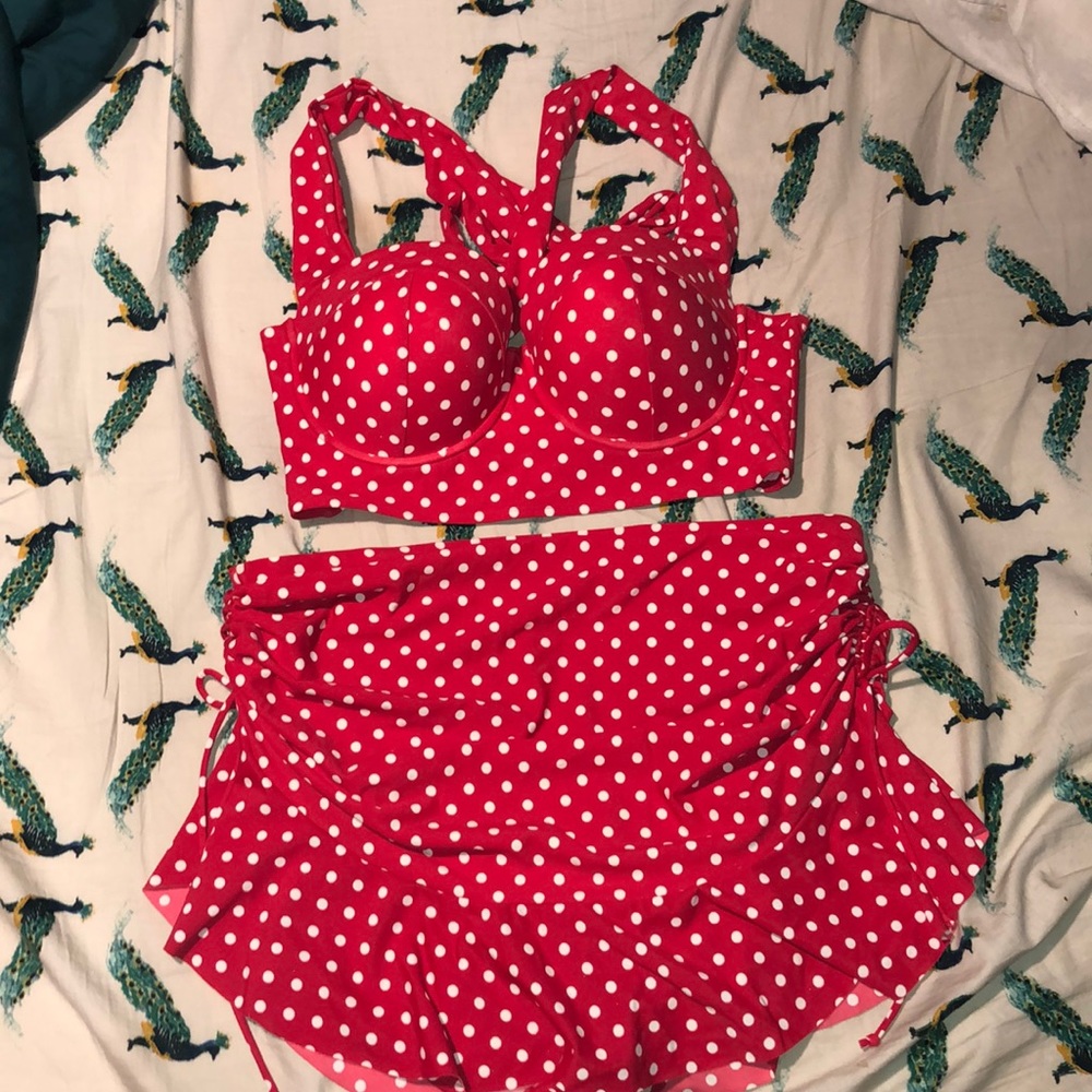 Torrid red polka dot bikini (skort bottom)